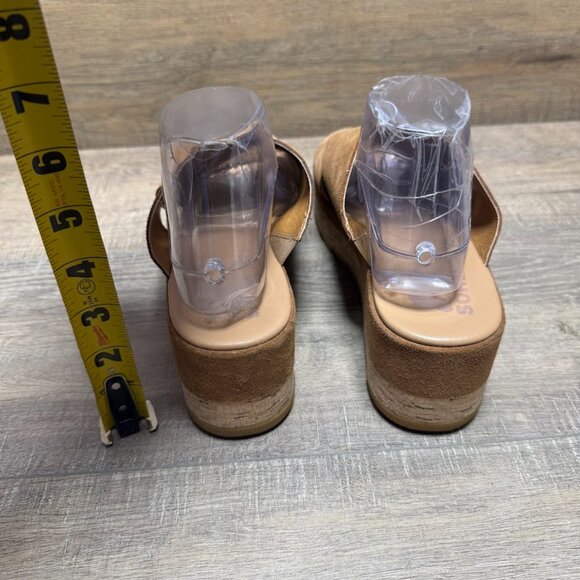 Sorel Cameron Brown Suede Crosstrap Slide Sandal Women's Size 11 - Picture 3 of 7